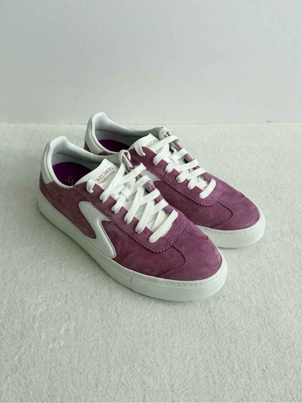 Sketchers Arch Fit Court Classics Purple Suede Sneakers Women’s Size 8